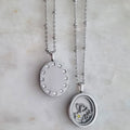Floating Glass Locket Pendant Necklace [LFPLPCZX]