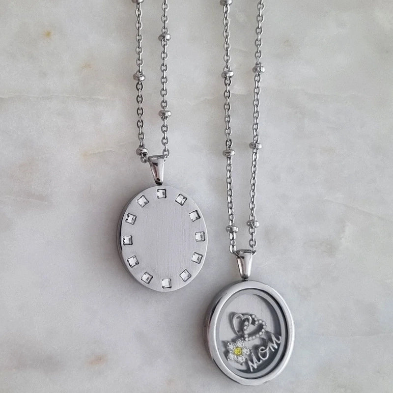 Floating Glass Locket Pendant Necklace [LFPLPCZX]