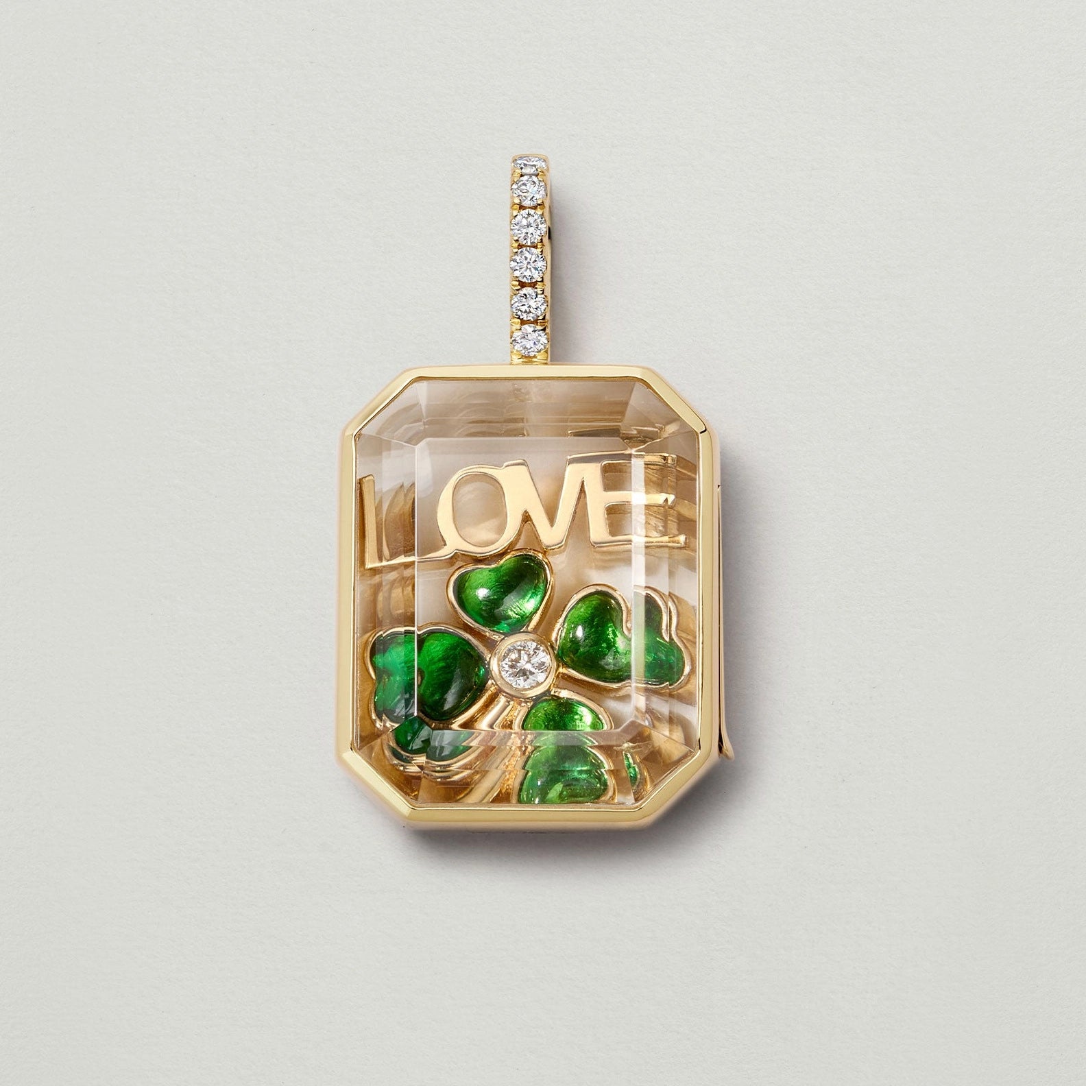 Floating Glass Locket Pendant Necklace [91DRQQGU]