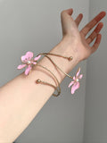 Floral Enamel Open Cuff Bracelet [WS5TMPXX]