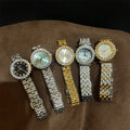 Floral Mother-of-Pearl Bracelet Watch [U856W3FN]