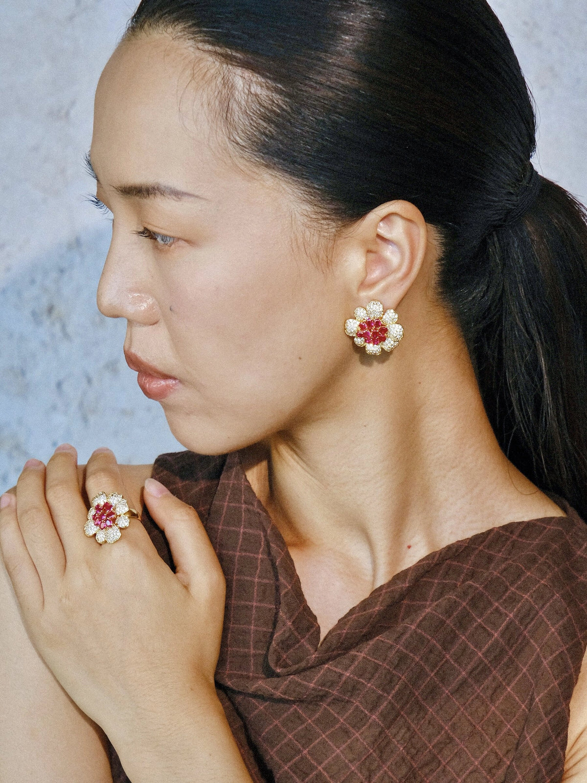 Floral Stud Earrings [103PY6E2]
