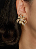 Floral Zircon Ear Clips [1UNP9TUR]
