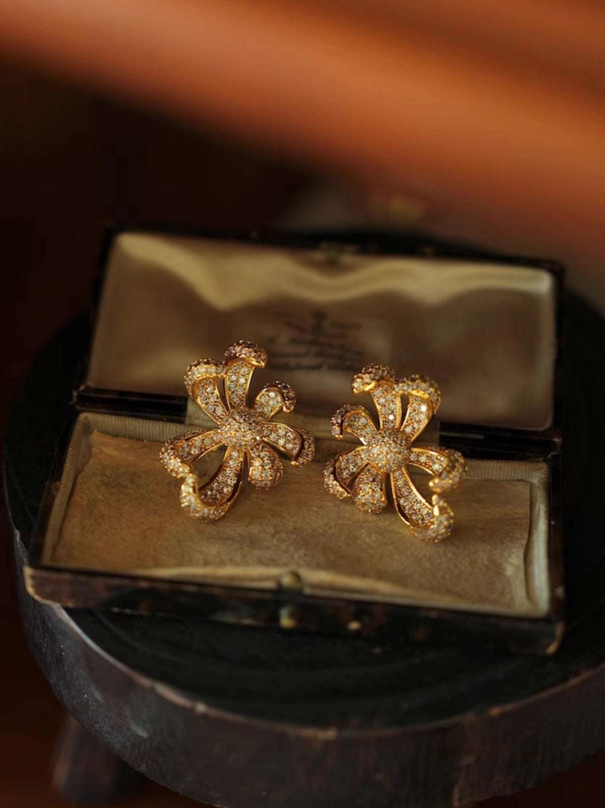 Floral Zircon Ear Clips [753T417Q]