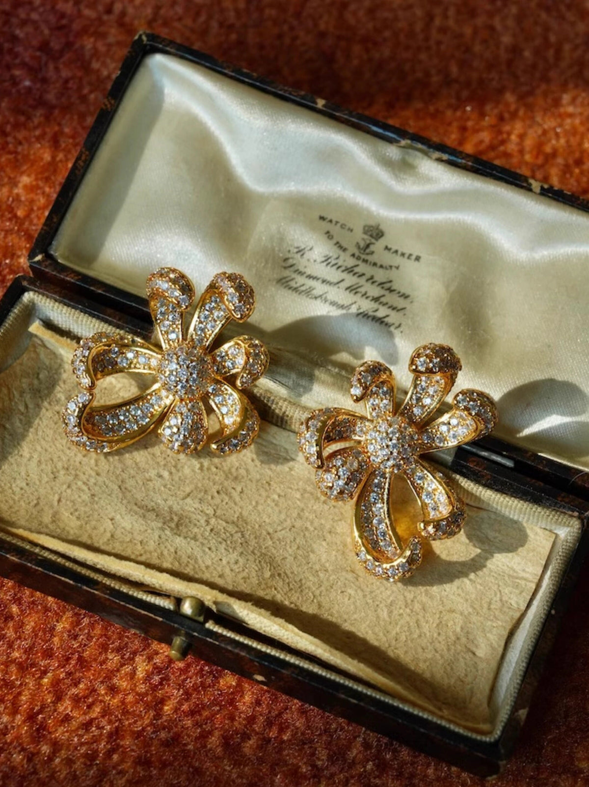 Floral Zircon Ear Clips [WWQKONUH]