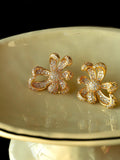 Floral Zircon Ear Clips [GRI07M8K]