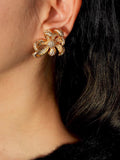 Floral Zircon Ear Clips [5FOQTAFB]