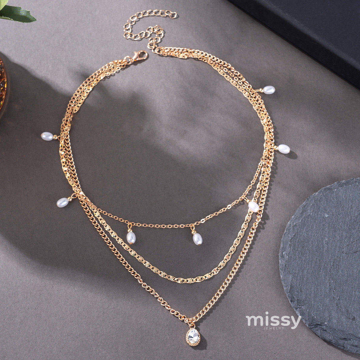 Florence Layered Pearl Necklace [M0ENH0BO]