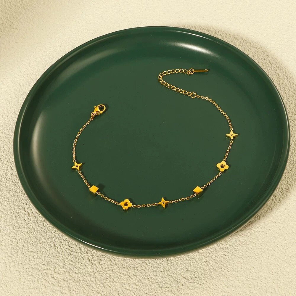 Four-Leaf Clover Anklet [TOVBGVOA]