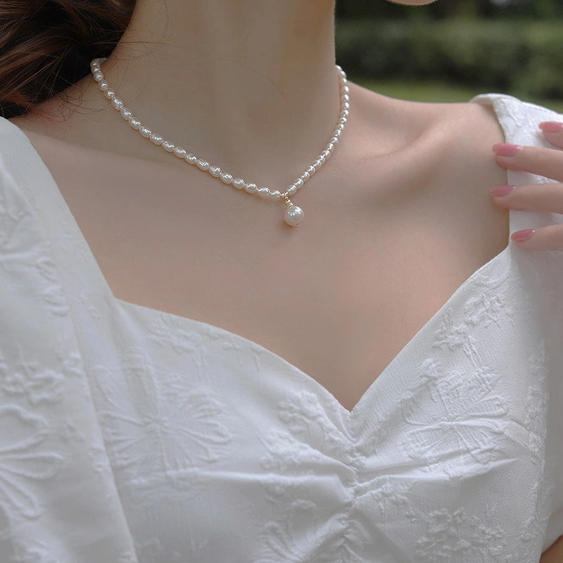 Freshwater Pearl Sterling Silver Necklace [ARB57AQM]