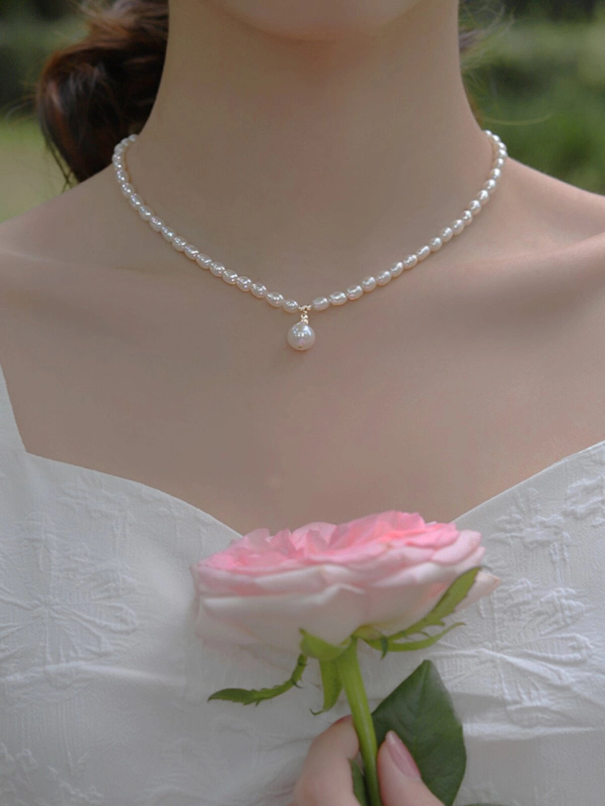 Freshwater Pearl Sterling Silver Necklace [58HH30P4]
