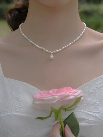 Freshwater Pearl Sterling Silver Necklace [58HH30P4]
