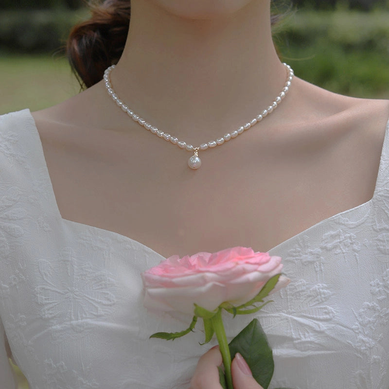 Freshwater Pearl Sterling Silver Necklace [72VYF9P9]