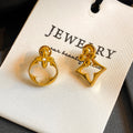 Geometric Asymmetrical Gold Drop Earrings [YDL7TNPB]