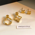 Geometric Asymmetrical Gold Drop Earrings [AX7ILWZE]