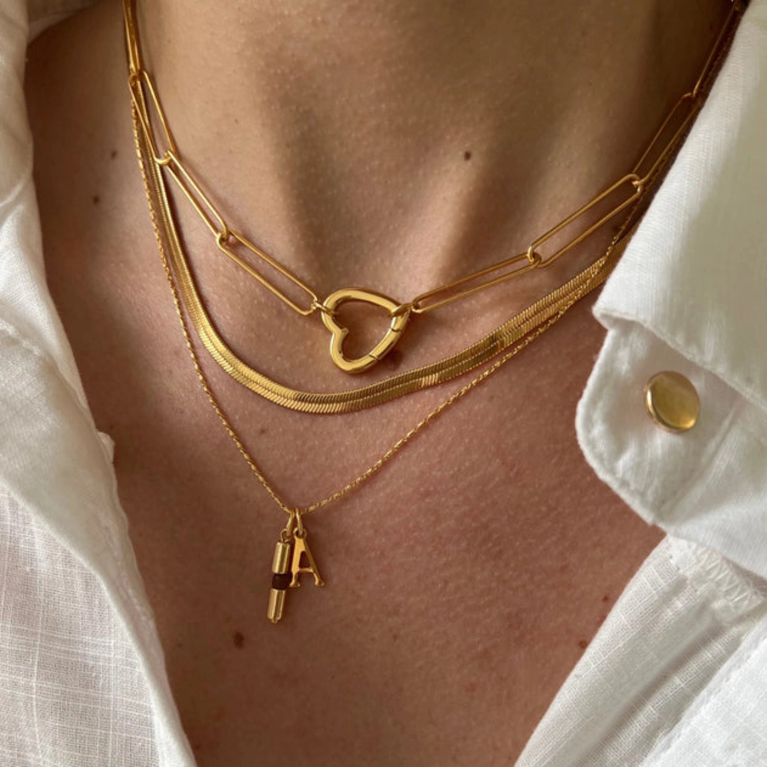 Geometric Charm Chain Necklace [U0OPBKSR]