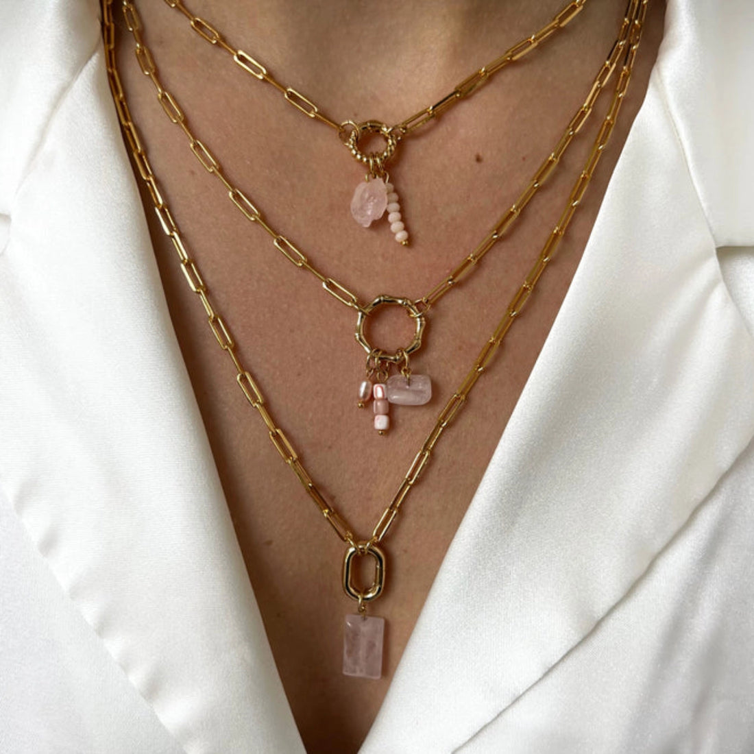Geometric Charm Chain Necklace [EI8KK5MQ]