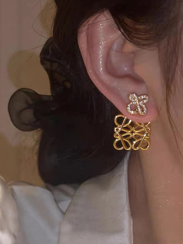 Geometric Hollow Square Stud Earrings [7CAOL9V7]