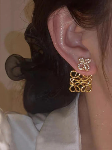 Geometric Hollow Square Stud Earrings [7CAOL9V7]