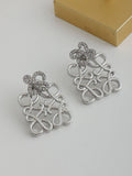 Geometric Hollow Square Stud Earrings [20FCVFML]