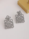 Geometric Hollow Square Stud Earrings [3YA86YKC]