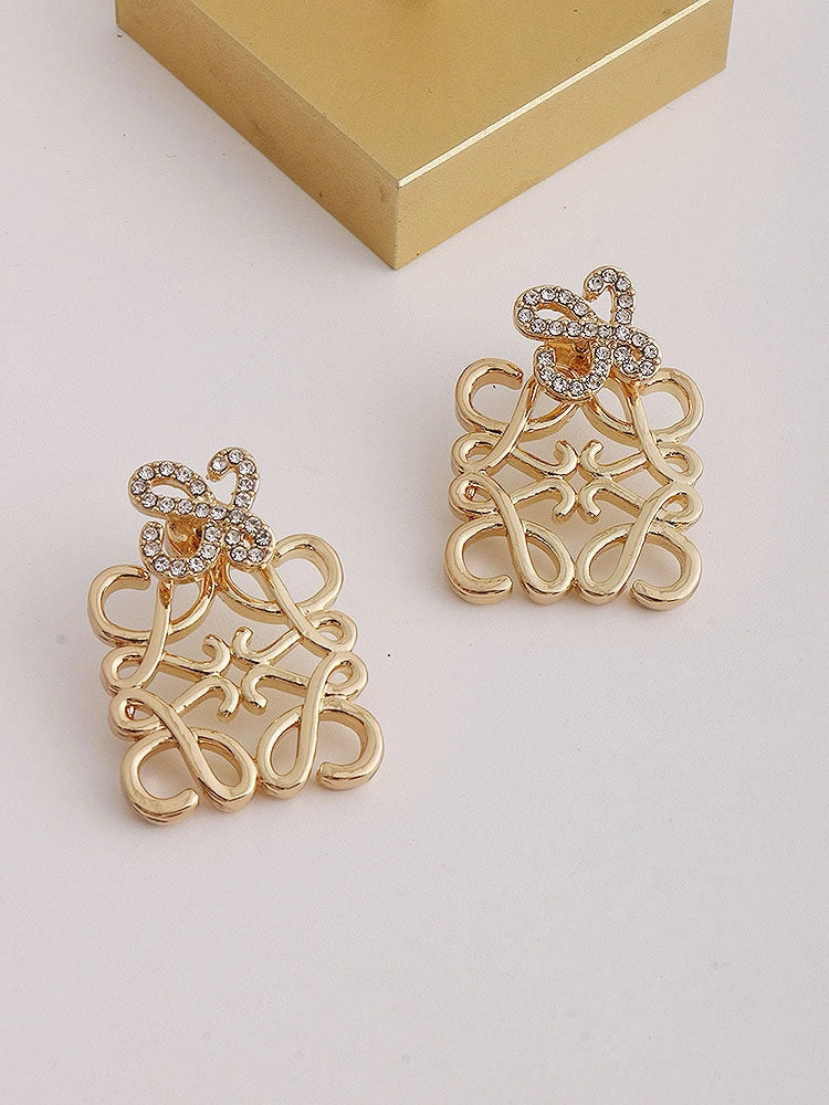 Geometric Hollow Square Stud Earrings [WOPDPR1H]