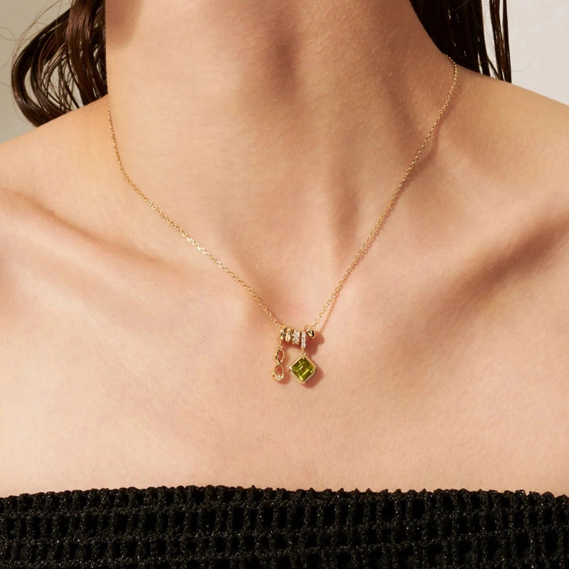 Geometric Pendant Layered Necklace [UT6BNM9A]
