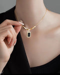 Geometric Pendant Snake Chain Necklace [UVHJXOEO]