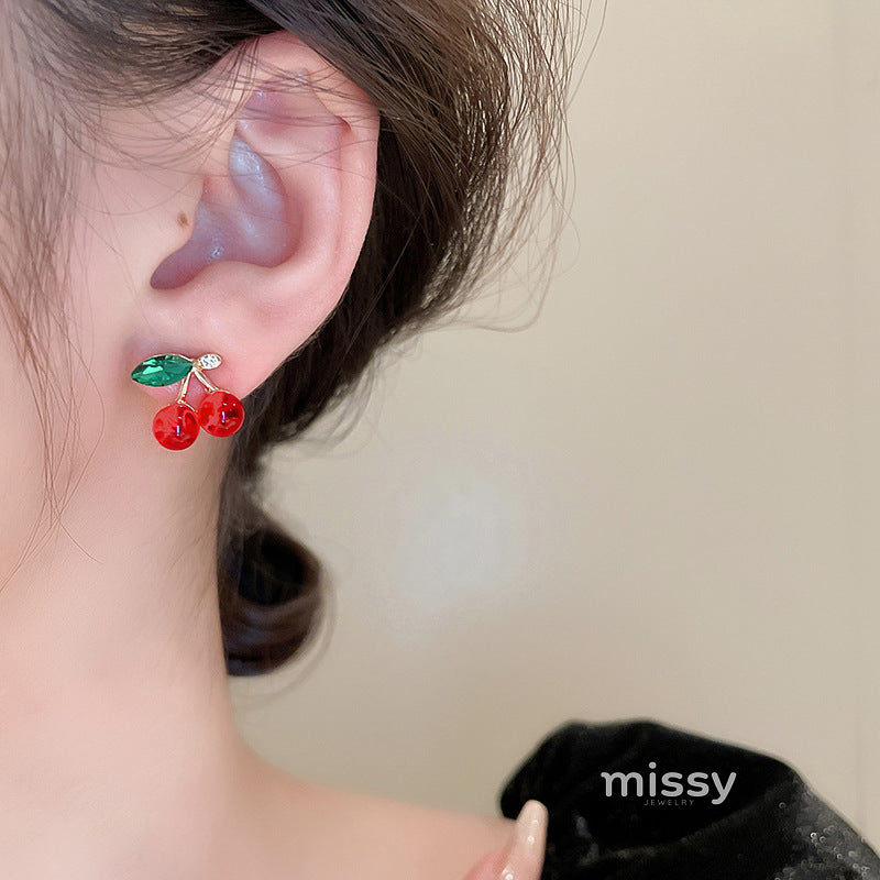 Gertrude Sparkling Cherry Earrings [2FCPQZL3]