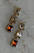 Missy Jewelry Gissel Triple Stone Drop Earrings