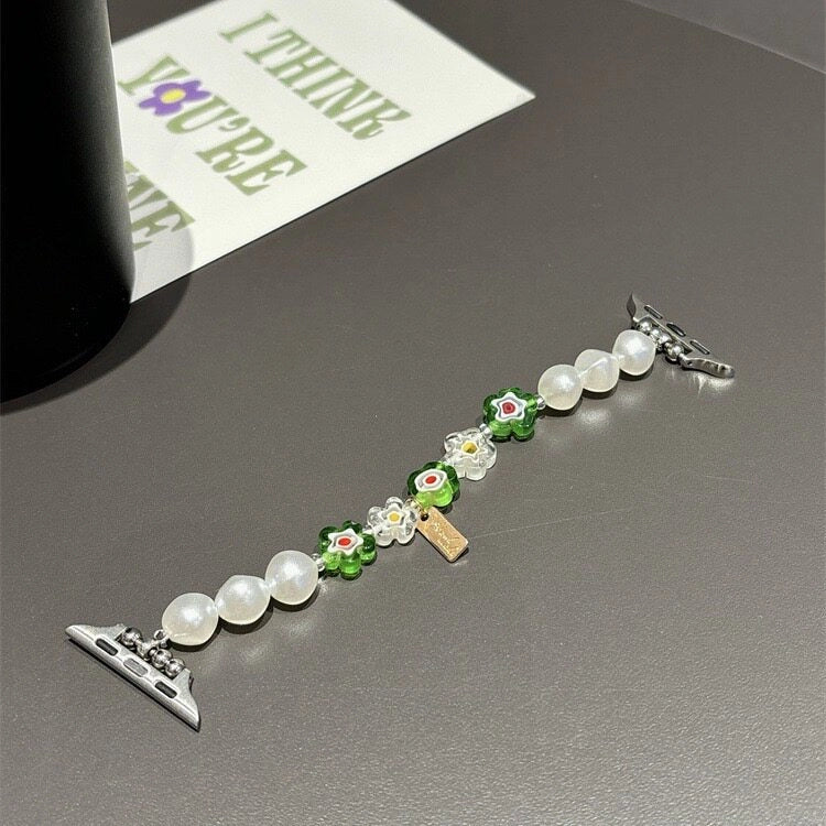 Glass Flower Beaded Watch Strap [WOZVP0LS]