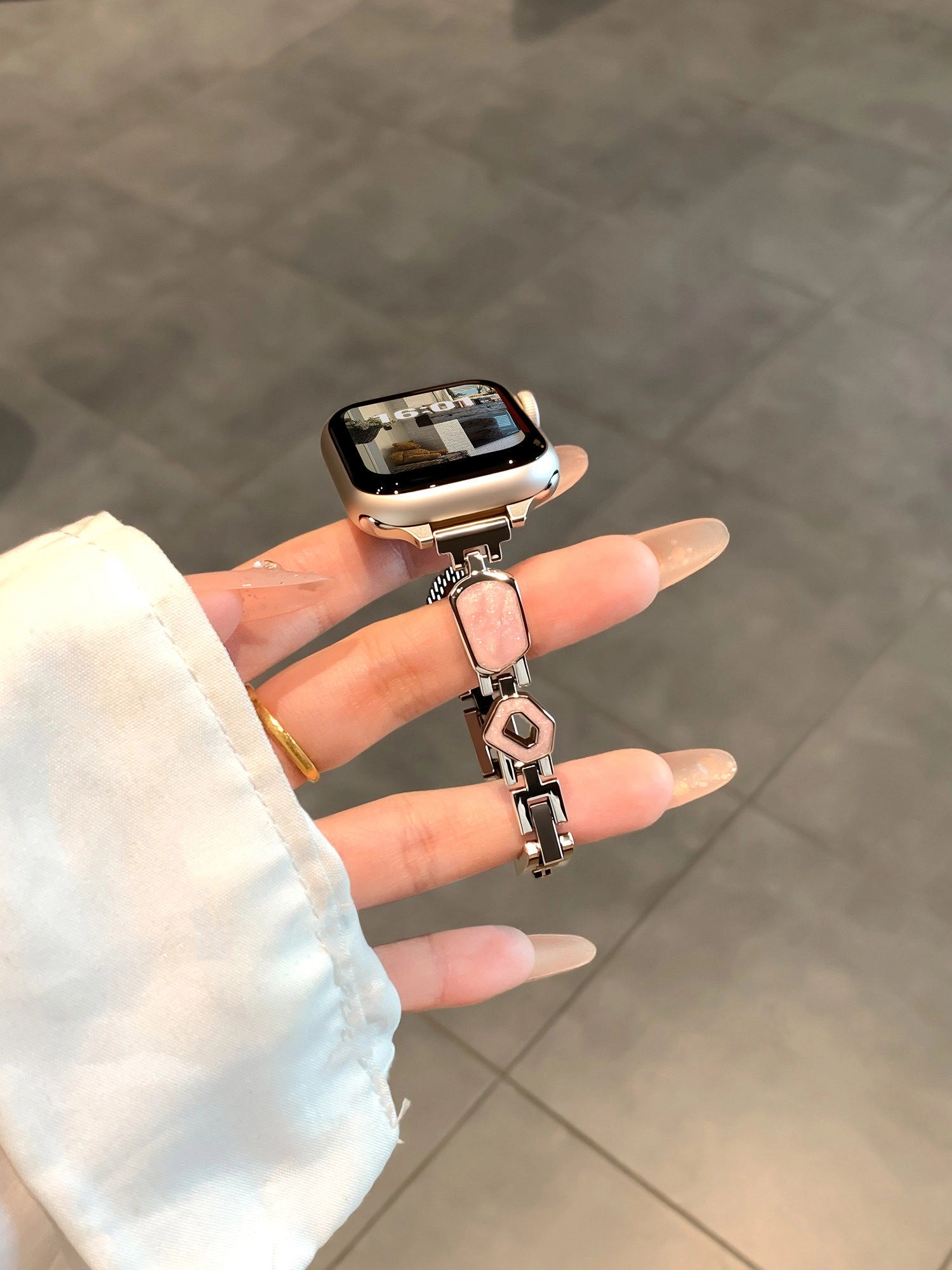Glitter Metal Watch Strap [UNPH0KXB]