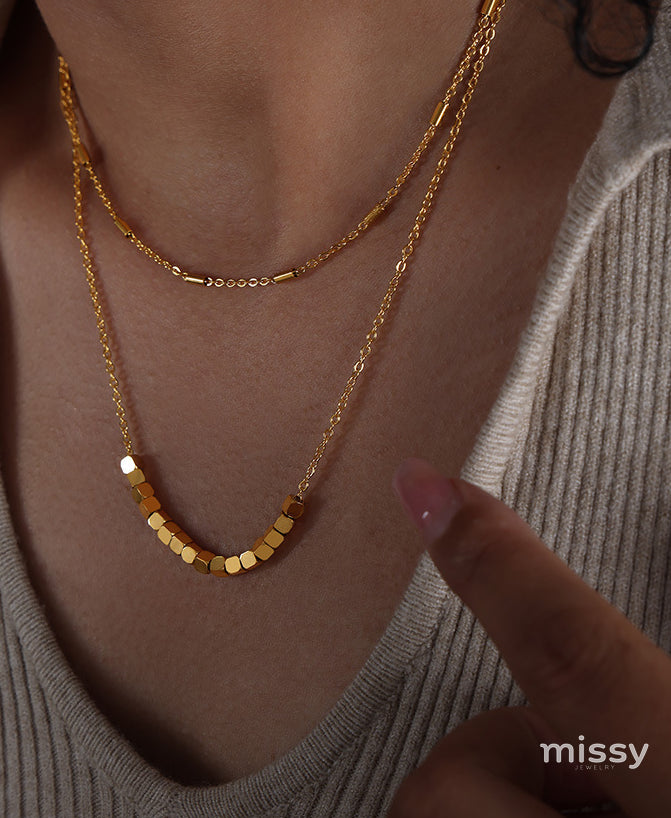 Gloriana Layered Square Bead Necklace [3TO1ZES9]