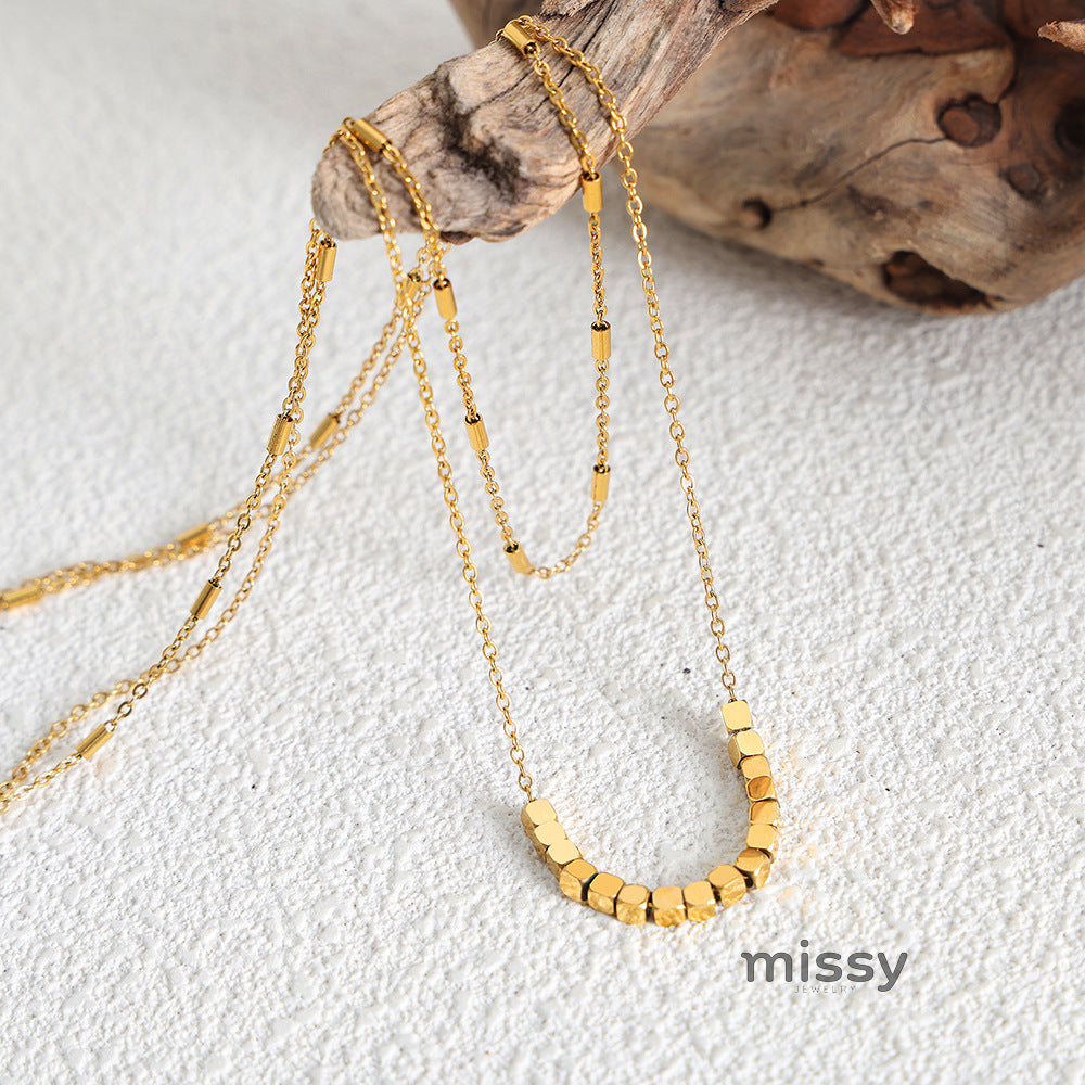 Gloriana Layered Square Bead Necklace [MMVS83MY]