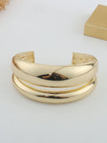 Glossy Curved Wide Cuff Bracelet [R39FEN1A]