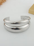 Glossy Curved Wide Cuff Bracelet [6501LIIK]