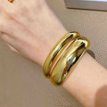 Glossy Curved Wide Cuff Bracelet [PT0ONY3I]