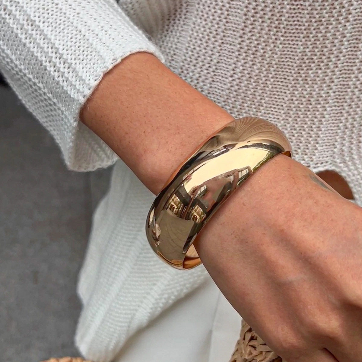 Glossy Geometric Bangle Bracelet Set [GC98716C]