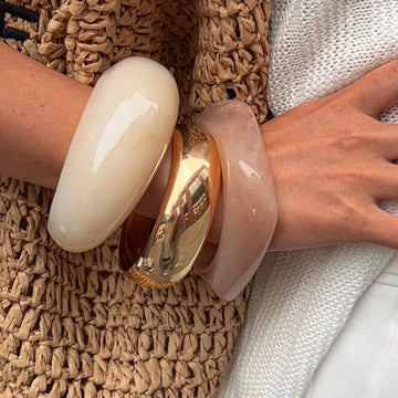 Glossy Geometric Bangle Bracelet Set [RFRJQEP8]