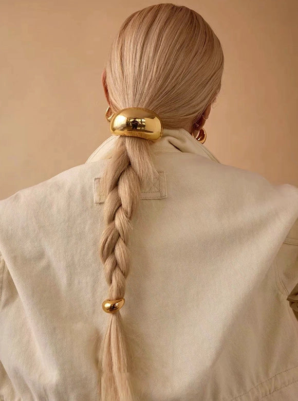 Glossy Metal Ponytail Cuff Hair Tie [R51N5JFL]