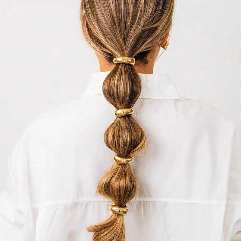 Glossy Metal Ponytail Cuff Hair Tie [TRSHEMTQ]