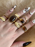 Gold Amber Adjustable Ring [EPP2PSM7]