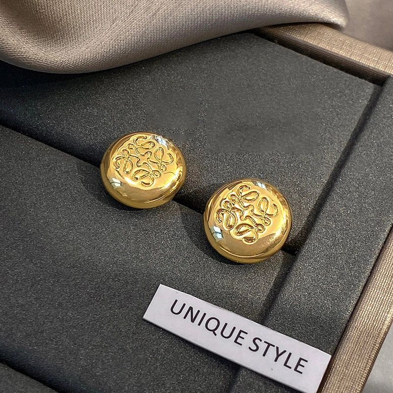 Gold Bean Stud Earrings [GMMSZI2C]