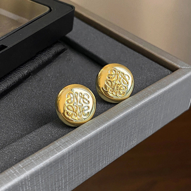 Gold Bean Stud Earrings [GMMSZI2C]