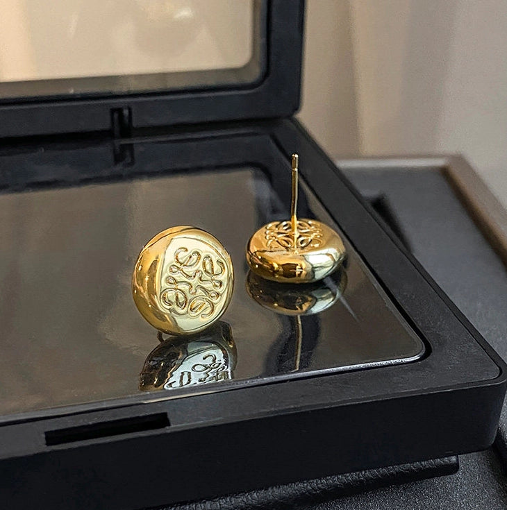 Gold Bean Stud Earrings [OPF48WYI]