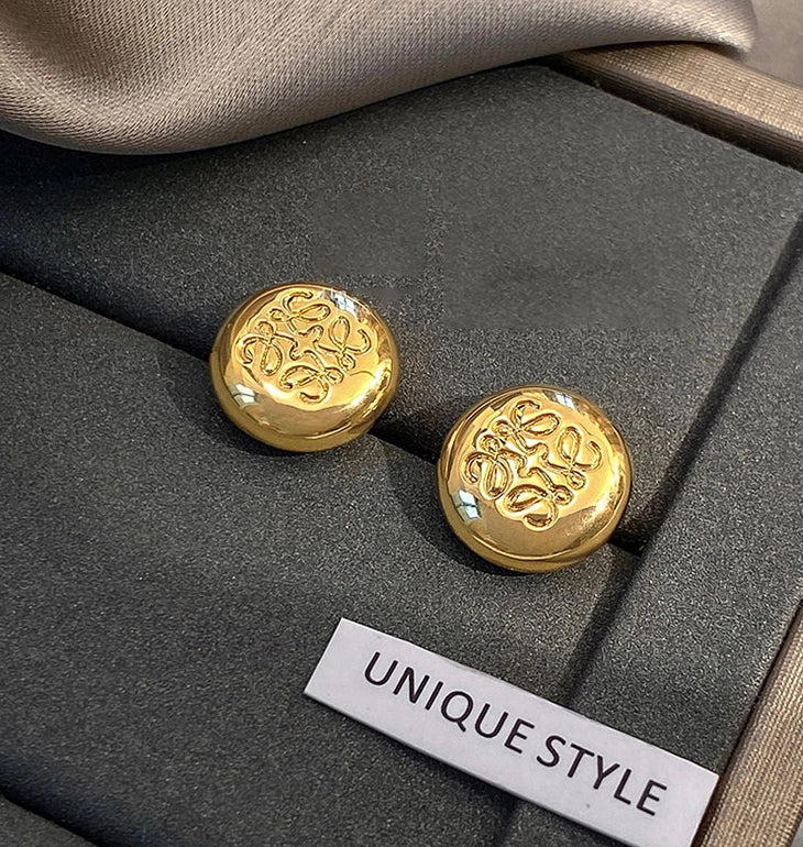 Gold Bean Stud Earrings [NSAQ1LD7]