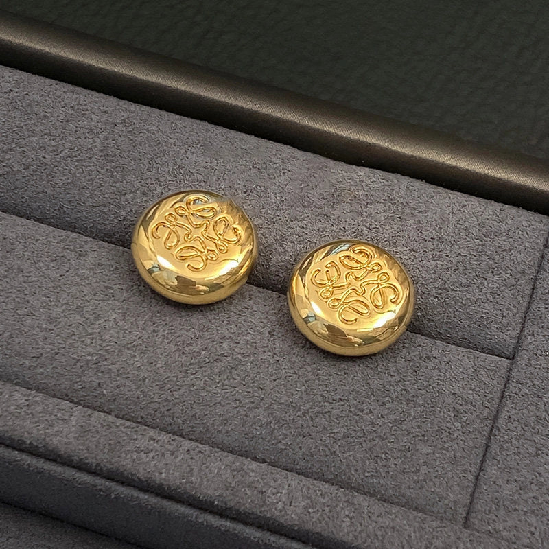 Gold Bean Stud Earrings [LYL5LLN7]