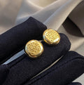 Gold Bean Stud Earrings [LDQ1DZKR]