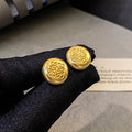 Gold Bean Stud Earrings [DIEIZYZS]