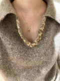 Gold-Plated Iris Flower Pendant Necklace [OCJ0XCAS]